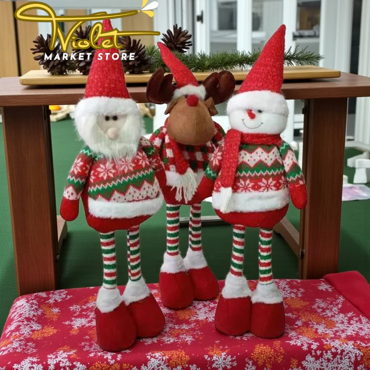 🎄 Muñeco de Santa Claus – 55 cm | Decoración Navideña Encantadora