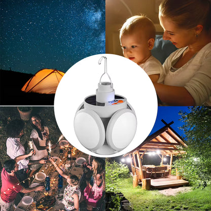 Lámpara Solar Esfera de 4 Aspas Plegable