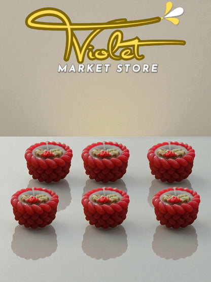 Set 6 Velas Navideñas Trenza de Acebo - Cera de Soja