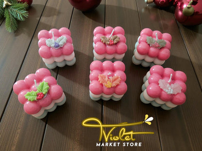 Pack 6 Velas Navideñas Candy Cube
