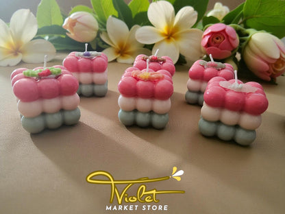 Pack 6 Velas Navideñas Candy Cube