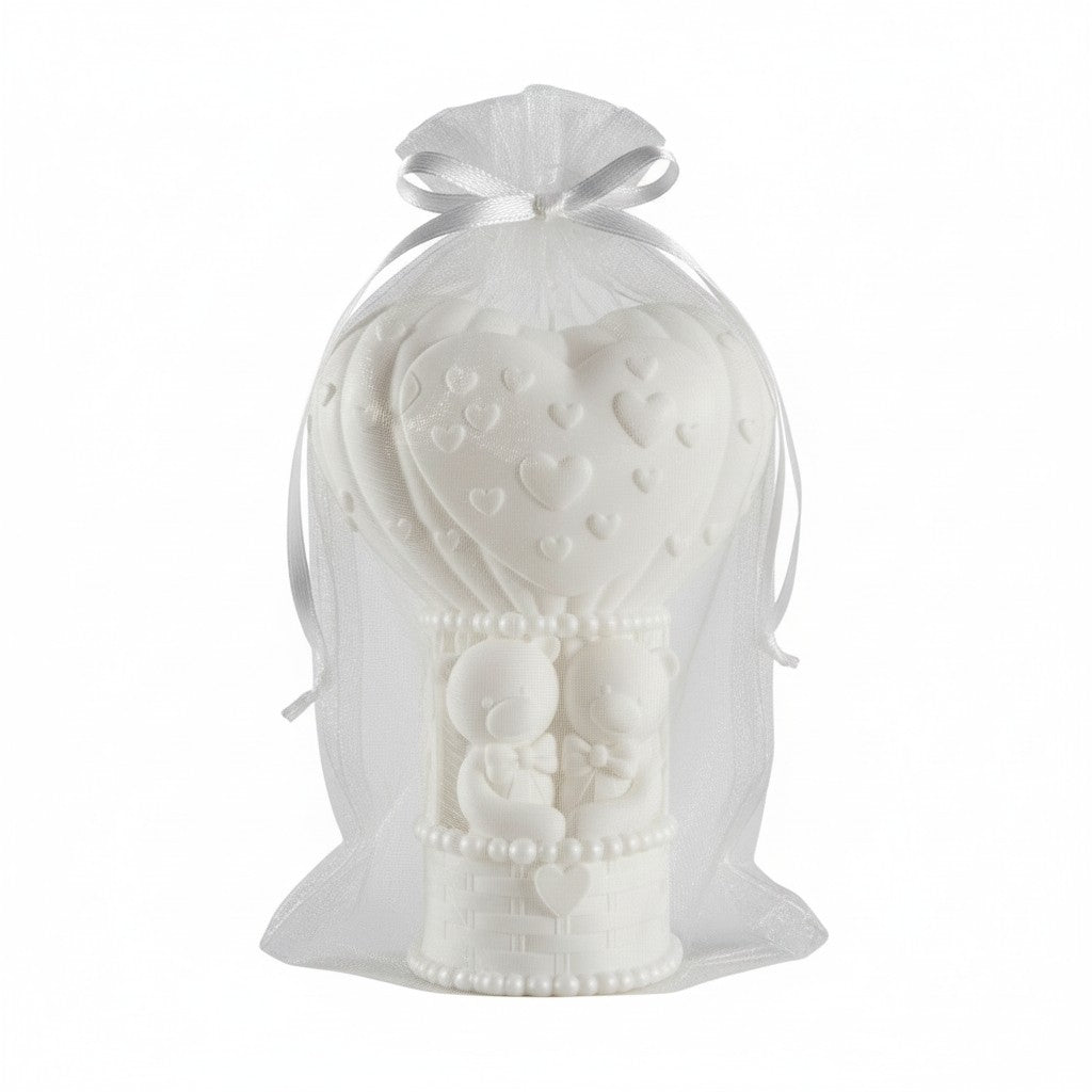 Vela Recuerdo Matrimonio Dulce - Bolsa Organza, vela de soya artesanal para souvenir de matrimonio - Violet Market Store
