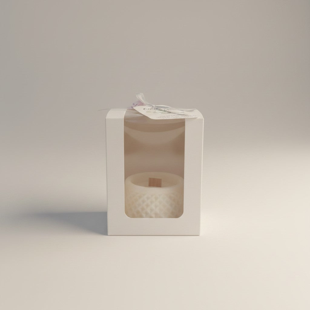 Vela Recuerdo Matrimonio Elegancia Nupcial - Caja, vela de soya artesanal para souvenir de matrimonio - Violet Market Store

