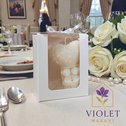 Vela Recuerdo Boda Dulce - Caja Regalo, vela de soya artesanal para souvenir de matrimonio - Violet Market Store
