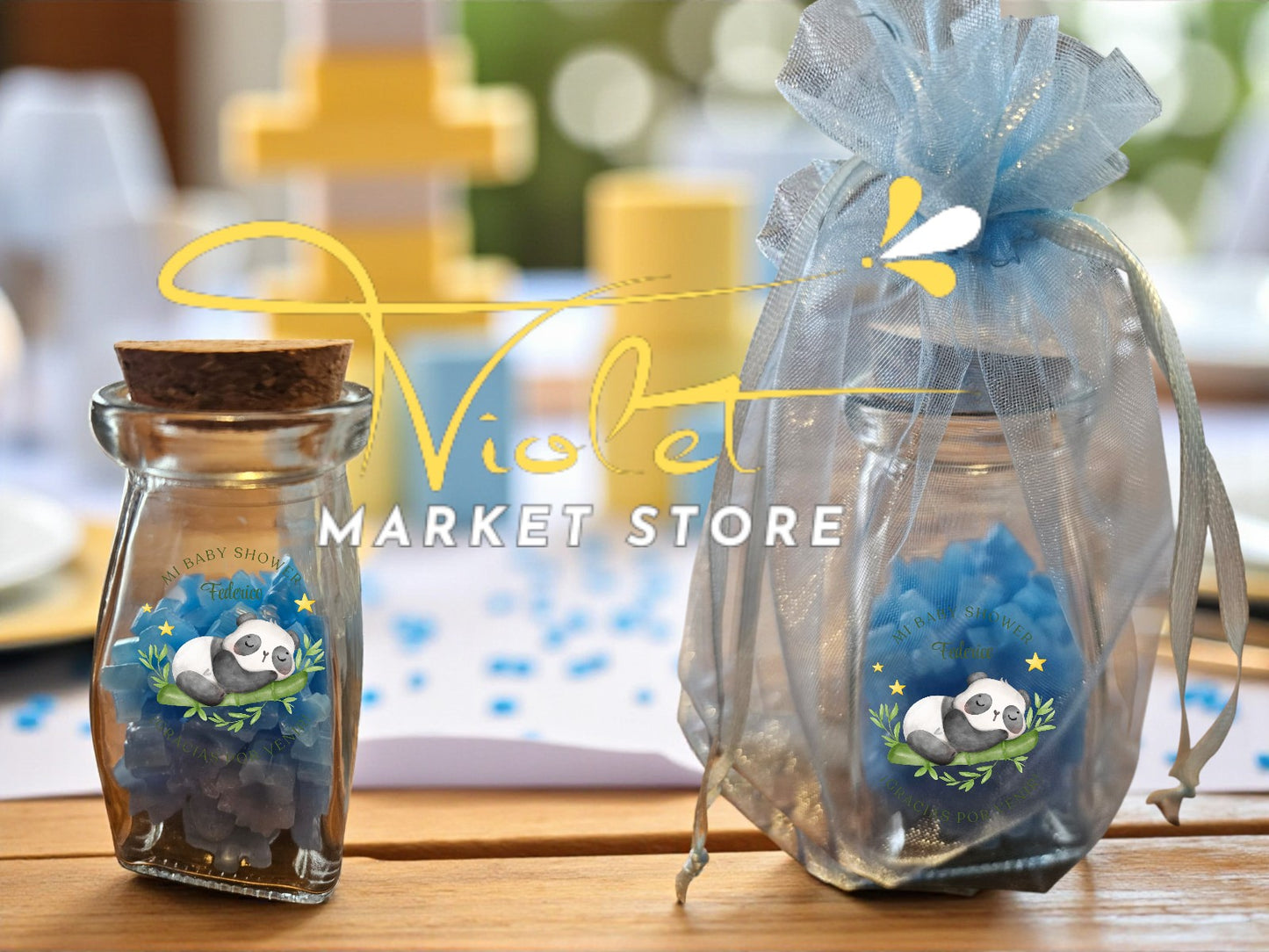 Vela Recuerdos Aromáticos Baby Shower, vela recuerdo artesanal para baby shower - Violet Market Store
