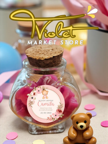 Vela Recuerdos Aromáticos Baby Shower, vela recuerdo artesanal para baby shower - Violet Market Store
