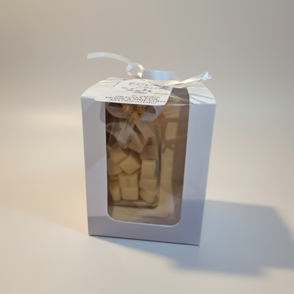 Vela Recuerdo Matrimonio Frasco Aromática, vela de soya artesanal para souvenir de matrimonio - Violet Market Store