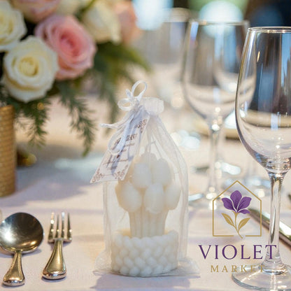 Vela Recuerdo Boda Tulipán Encanto - Bolsa Organza