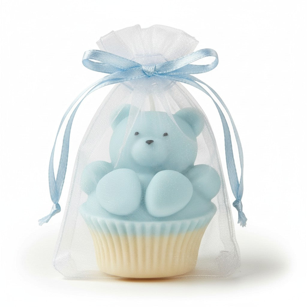 Vela Recuerdo Babyshower Cupcake Osito - Pack 10 Unidades