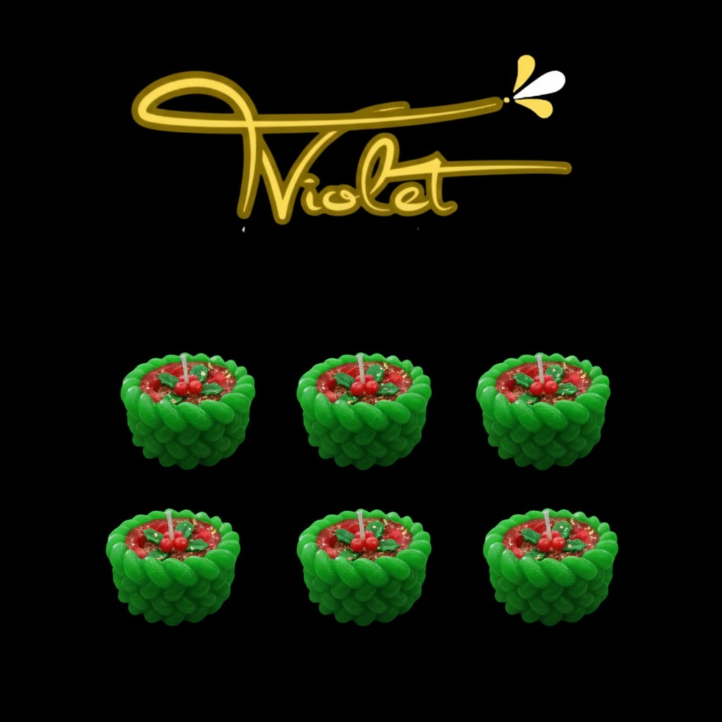 Set 6 Velas Navideñas Trenza de Acebo - Cera de Soja