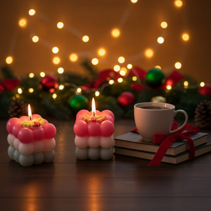 Pack 6 Velas Navideñas Candy Cube