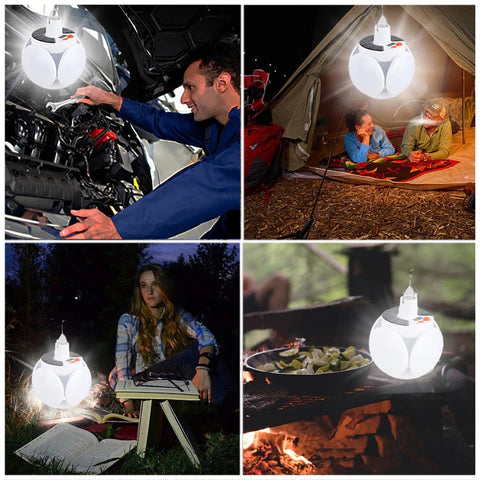 Lámpara Solar Esfera de 4 Aspas Plegable