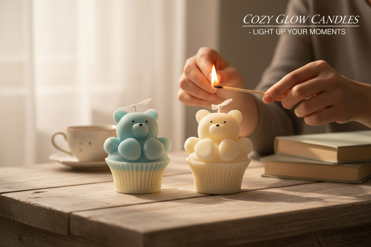 Vela Recuerdo Babyshower Cupcake Osito - Pack 10 Unidades