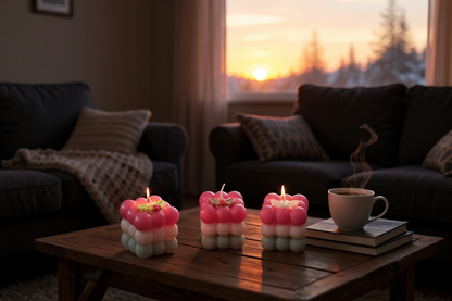 Pack 6 Velas Navideñas Candy Cube