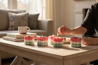 Pack 6 Velas Navideñas Candy Cube