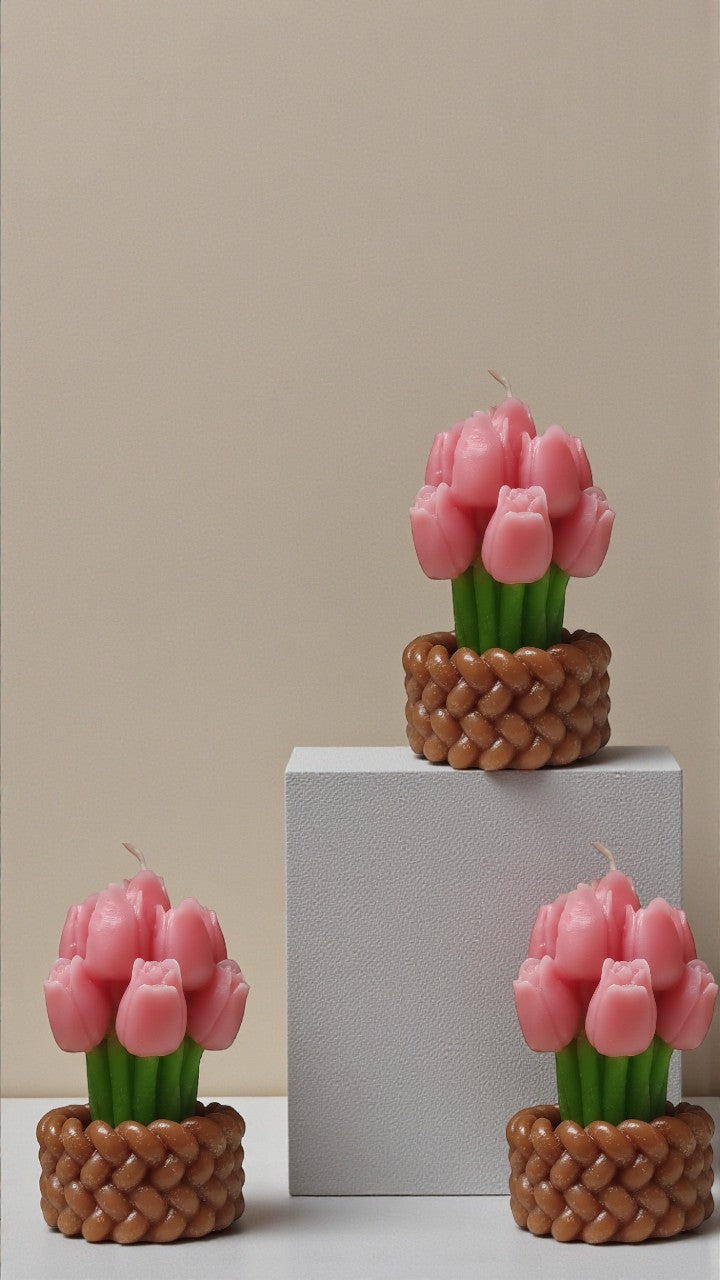 Vela Recuerdo Matrimonio Tulipán Encanto - Caja, vela de soya artesanal para souvenir de matrimonio - Violet Market Store
